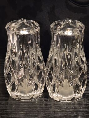 Gorham Althea Full Lead Crystal Salt and Pepper Shakers Set Made in Germany 3"